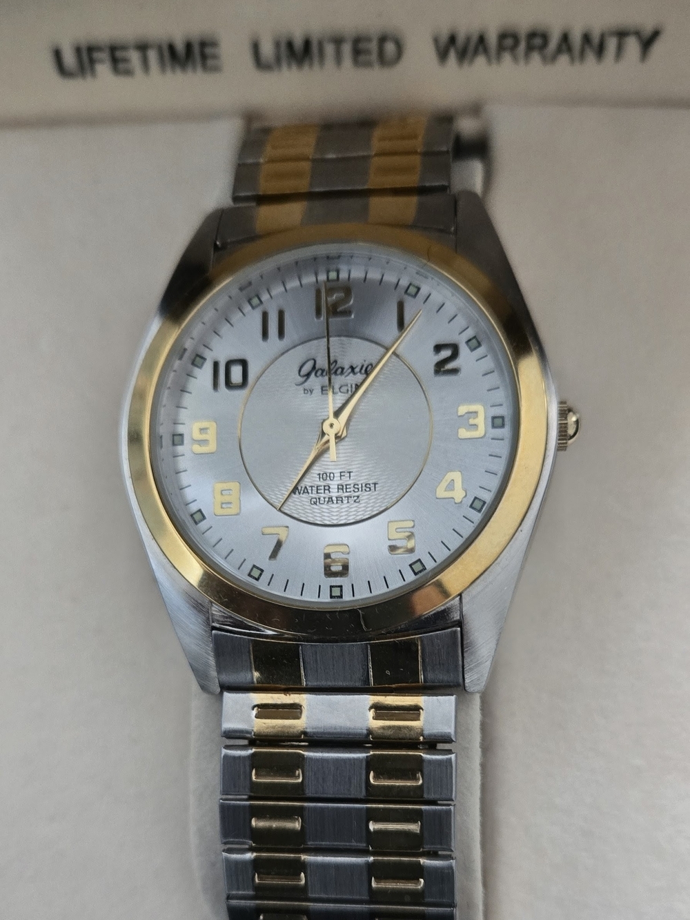 Gold & Silver Two-Tone Wristwatch, GALAXIE BY ELGIN MEN'S $60